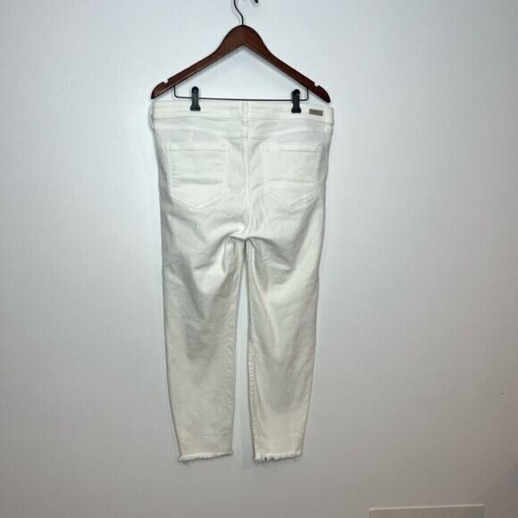 Liverpool Jeans Company Women’s Size 14 Distressed Raw Hem Jeans White Denim - Picture 6 of 11